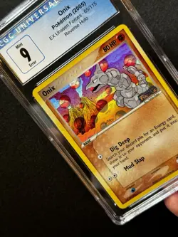 CGC 9 ERROR Pokemon Onix #65Unseen Forces INVERTED HOLO LAYER! - Image 3