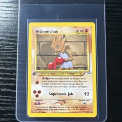 Hitmonchan 1st Edition Neo Destiny 69/105 WOTC Vintage Pokemon - Image 1