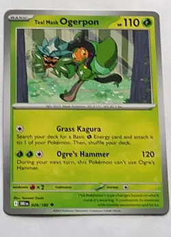 Teal Mask Ogerpon 026/182 Sv10: Destined Rivals Regular Pokemon TCG - Image 1
