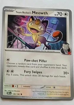 Team Rocket's Meowth - Pokemon TCG Destined Rivals 149/182 Regular Common NM - Image 1