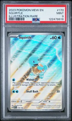 Pokemon Squirtle Illustration Rare PSA 9 Holo 170/165 Scarlet & Violet 151 - Image 1