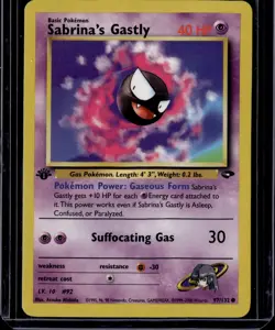 Pokemon 2000 1st Edition Gym Challenge SABRINA'S GASTLY 97/132 - Image 1