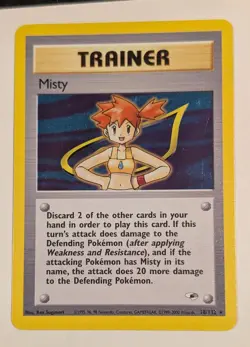 Pokemon Misty Holo Rare Trainer 18/132 Gym Heroes WOTC 2000 MP - Image 1
