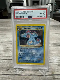 2000 POKEMON NEO GENESIS #5 FERALIGATR-HOLO PSA 8 - Image 1
