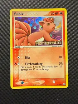VULPIX 72/106 COMMON EMERALD STAMP HOLO POKEMON HP - Image 1