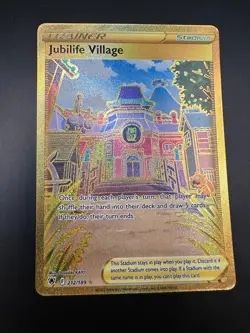 Pokemon - Jubilife Village - 212/189 - SWSH Astral Radiance - Gold Secret Rare - Image 1