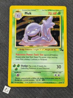 Muk 13/62 - Fossil Unlimited Holo Rare Vintage Pokemon TCG LP - Image 1