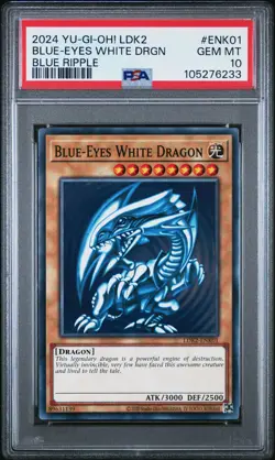 2024 YU-GI-OH! LEGEND DECKS II BLUE RIPPLE #ENK01 BLUE-EYES WHITE DRAGON PSA 10 - Image 1