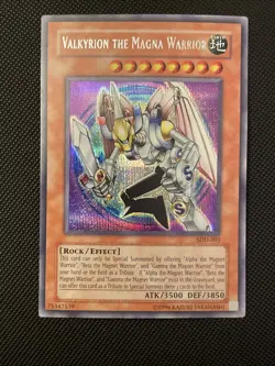 Yugioh Valkyrion the Magna Warrior SDD-001 Parallel Secret Rare NM - Image 1