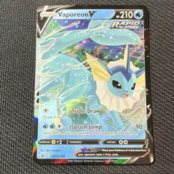 Pokemon Vaporeon V Rapid Strike Promo Holo SWSH150 Sword & Shield TCG Card - Image 1