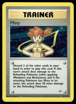 2* Pokemon Cards Misty 18/132 Unlimited Holofoil Gym Heroes Holo Rare - Image 1