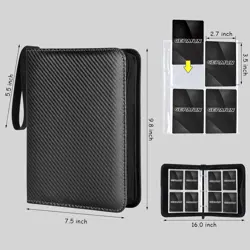 4 pocket card binder premium zip trading card binder 400 double sided pocket - Image 3