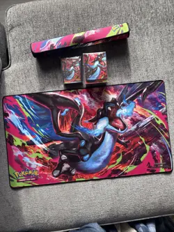 Mega Charizard X EX Ultra Premium Collection Playmat Deck Box and Card Sleeves - Image 1
