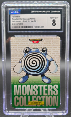 1996 Bandai Carddass Pokemon Poliwhirl No.061 Green Card CGC 8 NM/Mint Japanese - Image 1