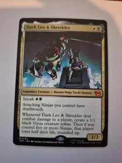 1x MTG TMNT Mythic rare Dark Leo & Shredder #0142 NM x1 - Image 1