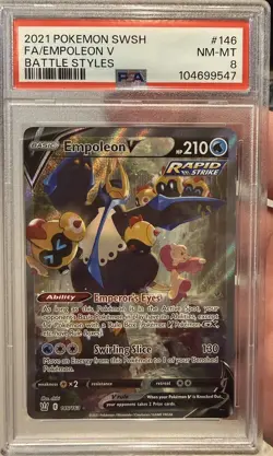 2021 Pokemon SWSH Battle Styles Full Art #146 Empoleon V Mint PSA 8 - Image 1