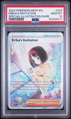 2023 English Pokemon Erika's Invitation 203/165 Scarlet & Violet 151 PSA 10 - Image 1
