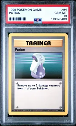 1999 POKEMON GAME 94 POTION PSA 10 GEM MINT UNLIMITED BASE SET - Image 1