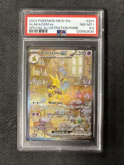 PSA 8.5 MINT Alakazam ex 151 English SIR Full Art Holo Pokemon 201/165 - Image 1