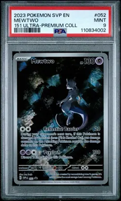 Pokemon 2023 151 SVP en Mewtwo 052 Ultra Premium Black Star Promo PSA 9 - Image 1