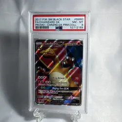 2017 POKEMON SM BLACK STAR PROMO #SM60 FULL ART/CHARIZARD GX PSA 8 - Image 1