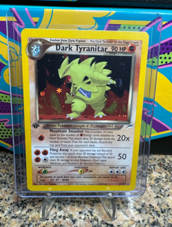 RAW Dark Tyranitar 11 1st Edition Good Holo Pokemon Neo Destiny - Image 1