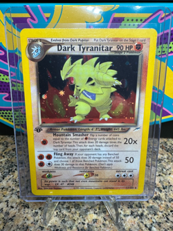 RAW Dark Tyranitar 11 1st Edition Good Holo Pokemon Neo Destiny - Image 2
