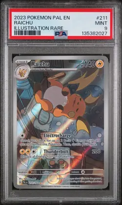 2023 POKEMON PAL EN-PALDEA EVOLVED ILLUSTRATION RARE #211 RAICHU PSA 9 - Image 1