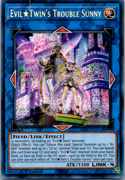 Evil Twin's Trouble Sunny MP22-EN216 Prismatic Secret Rare YuGiOh - Image 1