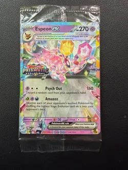 ESPEON EX 034/131 POKEMON PRISMATIC EVOLUTION STAMPED PROMO SEALED SURPRISE BOX - Image 1