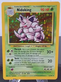 Pokemon Nidoking 11/102 Holo Rare Base Set NM - Image 1
