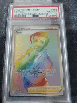 Pokemon Rose 196/189 Darkness Ablaze Rainbow Rare PSA 10 GEM MINT - Image 2