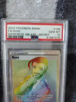 Pokemon Rose 196/189 Darkness Ablaze Rainbow Rare PSA 10 GEM MINT - Image 3