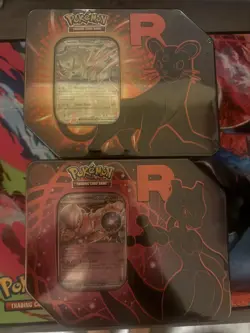 Pokemon Team Rocket/Destined Rivals Tin Set of 2 Mewtwo & Persian - Image 1
