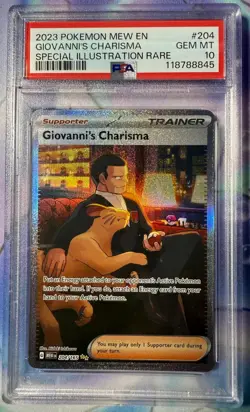 Giovanni's Charisma SIR 204 Pokemon SV: Scarlet & Violet 151 PSA 10 GEM MINT - Image 1