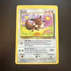 Eevee Jungle 51/64 ERROR Miscut WOTC Pokemon Vintage - Image 1