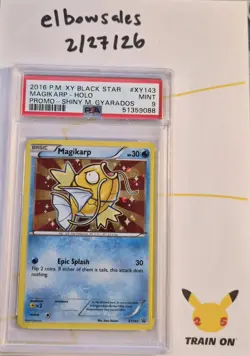 Pokemon PSA9 Magikarp Holo Promo 2016 XY143 Shiny M Gyarados English - Image 1