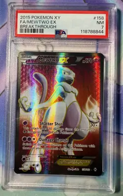 Mewtwo EX Full Art #158 Pokemon XY: BREAKthrough PSA 7 - Image 1