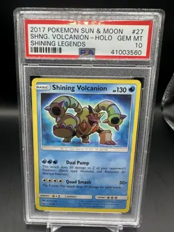 2017 POKEMON SUN & MOON SHINING LEGENDS #27 SHINING VOLCANION-HOLO PSA 10 - Image 1