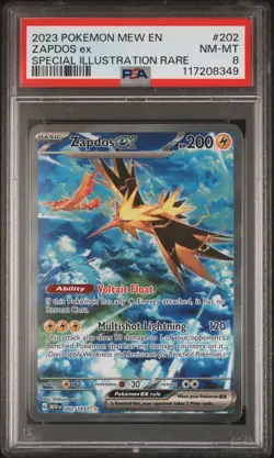 2023 POKEMON MEW EN-151 SPECIAL ILLUSTRATION RARE #202 ZAPDOS EX PSA 8 - Image 1