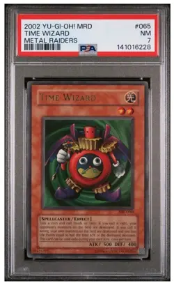 2002 Yu-Gi-Oh! Time Wizard Metal Raiders #065 PSA 7 MDR Fresh Grade Holo - Image 1