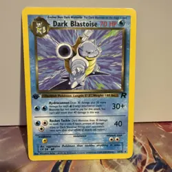 Pokemon TCG Dark Blastoise 20/82 Rare Non-Holo Card 1st Edition NM - Image 1