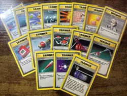 All Common + Uncommon(80-95) Trainer Cards For 1999 Base Set, Pokemon TCG, MP-NM - Image 1