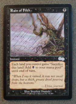 Rain of Filth Urza's Saga UN-PLAYED Black Uncommon MTG CARD (DS3D1PL)........... - Image 1