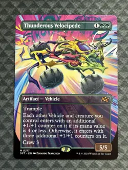 MTG Thunderous Velocipede #0317 Borderless Mythic Aetherdrift (DFT) - Image 2