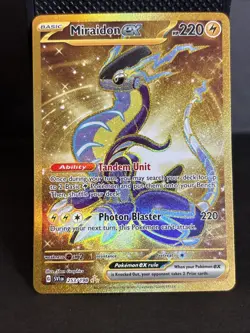 Pokemon TCG Miraidon EX 253/198 Scarlet & Violet Holo Gold Secret Rare - Image 1