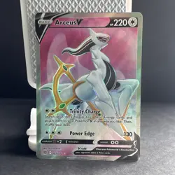 Pokemon TCG Arceus v 165/172 SWSH Brilliant Stars Ultra Rare Card NM Condition - Image 1