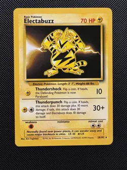 Pokemon TCG Electabuzz 20/102 Base Set Rare Near Mint 1999 WoTC - Image 1
