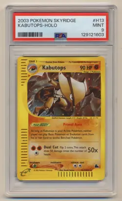 PSA 9 Pokemon Skyridge Holo Rare Kabutops H13/H32 MINT Condition! - Image 1