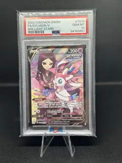 Sylveon V T Pokemon G14/TG30 Swsh09: Brilliant Stars Trainer Gallery HoloPSA 10 - Image 1
